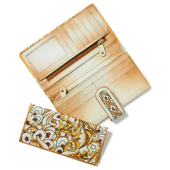 Gilded Season Painted Leather Wallet - Picture 2 of 4